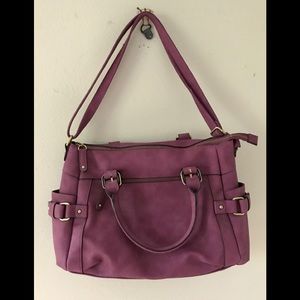 Merona NWOT vegan leather purple handle purse